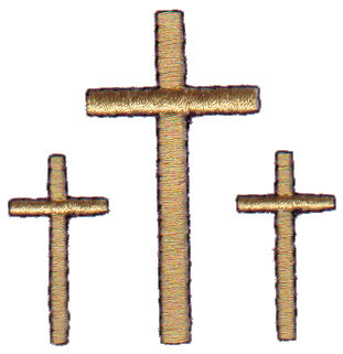Embroidery Design: Trinity of Crosses2.00" x 2.02"