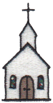 Embroidery Design: Church1.12" x 2.21"