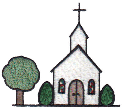 Embroidery Design: Church Scene3.43" x 3.01"