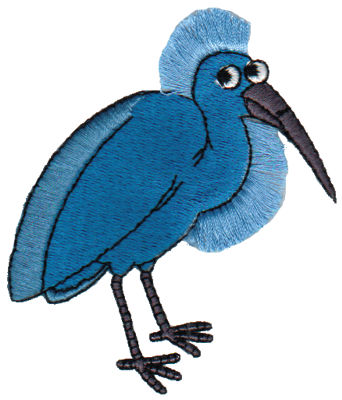 Embroidery Design: Fringe Blue Heron2.83" x 3.24"