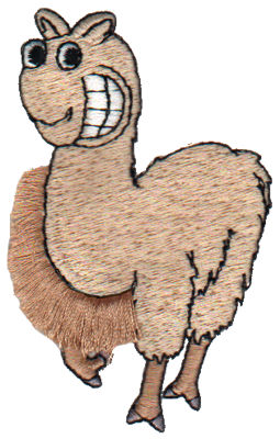 Embroidery Design: Fringe Llama1.96" x 3.20"
