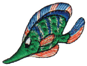 Embroidery Design: Green Fish1.86" x 1.50"