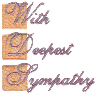 Embroidery Design: With Deepest Sympathy3.11" x 3.04"