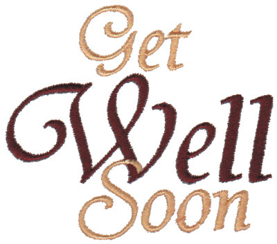 Embroidery Design: Get Well Soon - Script3.22" x 2.80"