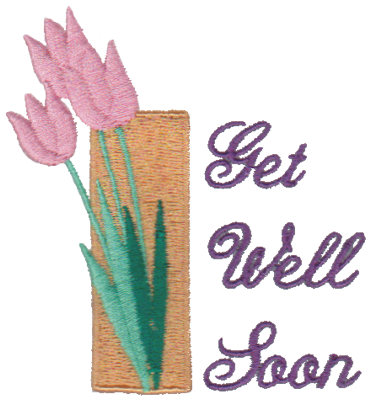 Embroidery Design: Get Well Soon - Flower2.85" x 3.04"