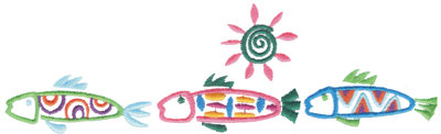 Embroidery Design: Funky Fish Border8.28" x 2.49"