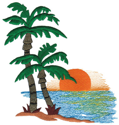 Embroidery Design: Island Sunset6.14" x 6.70"