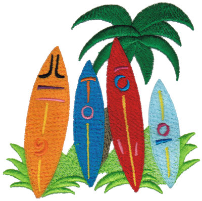 Embroidery Design: Surfboards4.73" x 4.65"