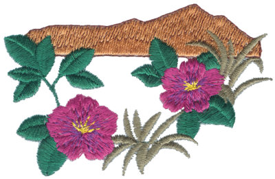 Embroidery Design: Tropical Mountain Scene3.80" x 2.47"