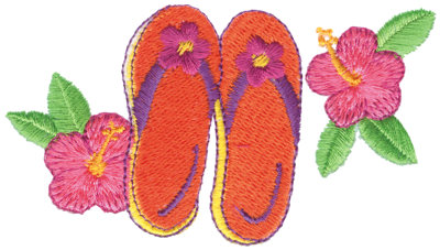 Embroidery Design: Hibiscus & Sandals3.80" x 2.15"