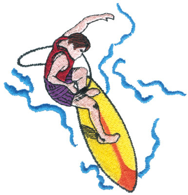 Embroidery Design: Surfer3.70" x 3.81"