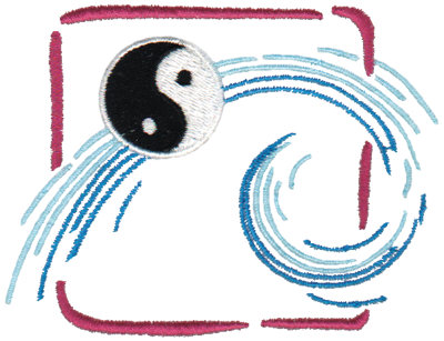 Embroidery Design: Yin Yang Wave Symbol3.88" x 3.00"