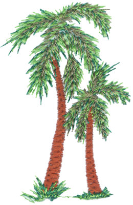 Embroidery Design: Palm Trees2.07" x 3.18"