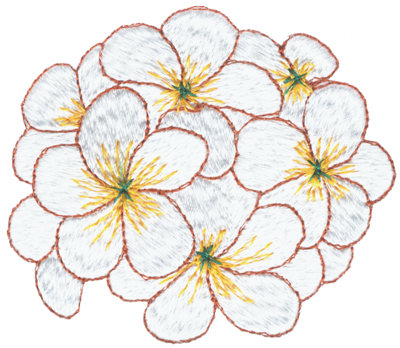 Embroidery Design: Tropical Posy3.02" x 2.63"