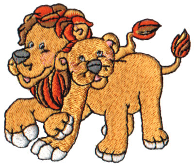 Embroidery Design: Lion & Lioness2.84" x 2.42"