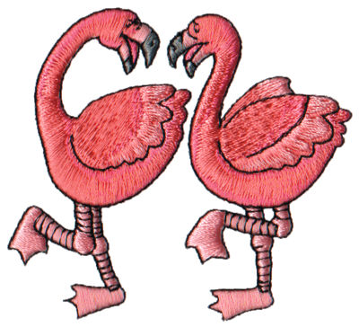 Embroidery Design: 2 Flamingoes3.15" x 2.85"