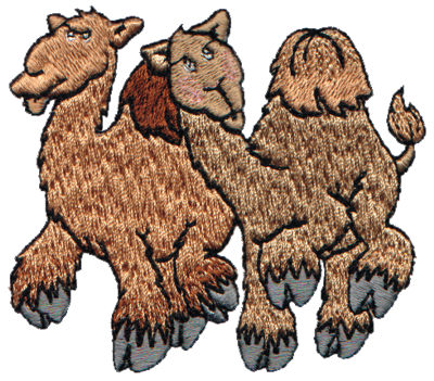 Embroidery Design: 2 Camels3.17" x 2.89"