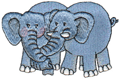 Embroidery Design: 2 Elephants3.78" x 2.54"