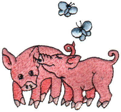 Embroidery Design: 2 Piggies3.03" x 2.86"