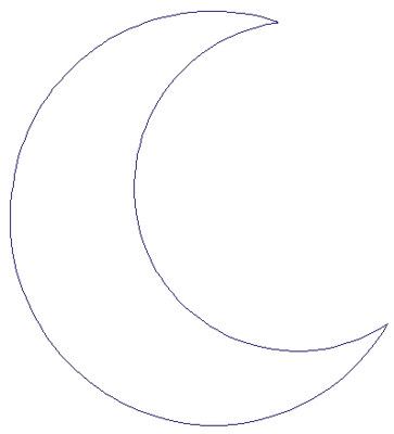 Embroidery Design: Reverse App Crescent Moon4.49" x 4.95"