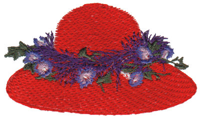 Embroidery Design: Foxy Red Hat3.48" x 1.99"