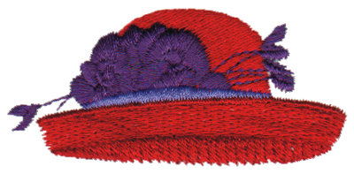 Embroidery Design: Red Hat w/ Curved Brim2.76" x 1.27"