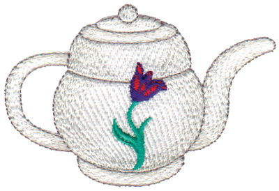 Embroidery Design: Tulip Teapot3.59" x 2.40"