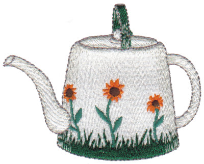Embroidery Design: Sunflower Teapot3.30" x 2.64"