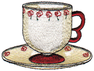 Embroidery Design: Rose Teacup2.88" x 2.15"