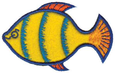 Embroidery Design: Yellow Fish Applique3.64" x 2.42"