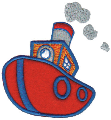 Embroidery Design: Tugboat Applique3.50" x 3.73"