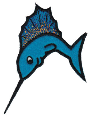 Embroidery Design: Marlin Applique3.52" x 4.51"