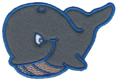 Embroidery Design: Whale Applique3.62" x 2.59"