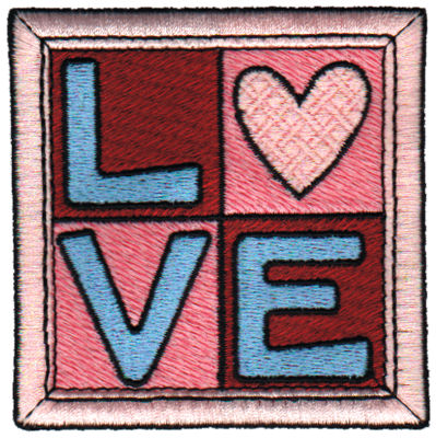Embroidery Design: Love Quilt Square3.07" x 3.09"