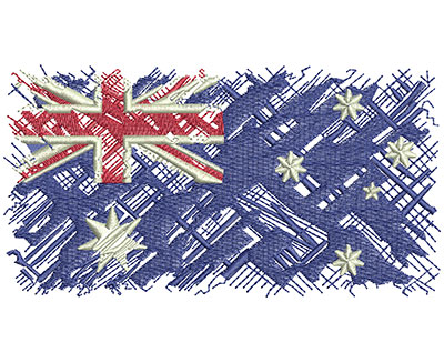 Embroidery Design: Aussie Flag Lg 5.00w X 2.66h