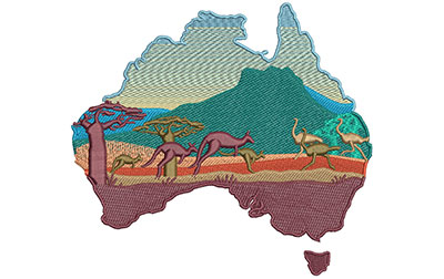 Embroidery Design: Australia Outback Lg 6.02w X 5.47h