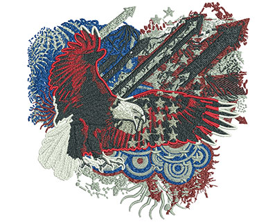 Embroidery Design: Patriotic Eagle Arrows Lg 7.88w X 7.71h