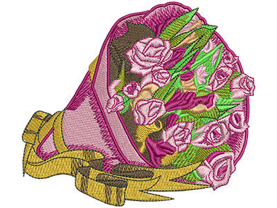 Embroidery Design: Bag of Roses Lg 4.23w X 3.78h