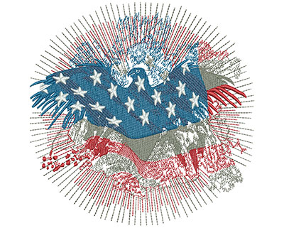 Embroidery Design: American Eagle Fireworks Lg 5.75w X 5.73h