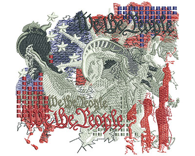 Embroidery Design: We The People Lg  5.00w X 4.67h