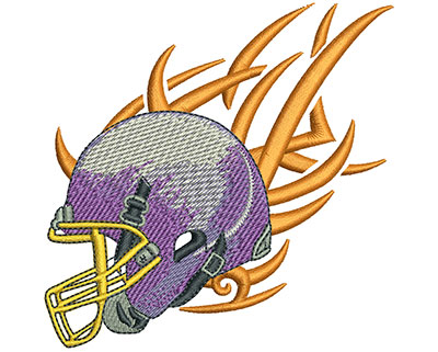 Embroidery Design: Football Helmet Tribal Lg 3.77w X 3.72h