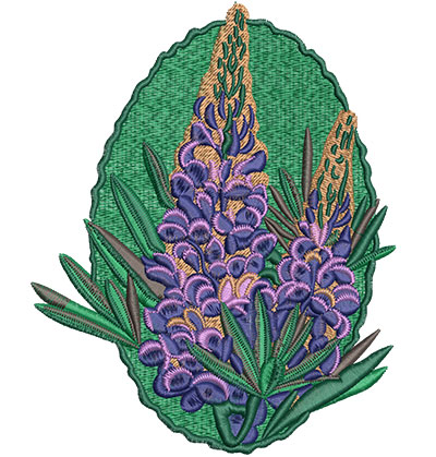 Embroidery Design: Lupin Flower Lg 4.88w X 6.05h