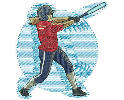 Embroidery Design: Fastpitch Swing Lg 3.97w X 4.24h