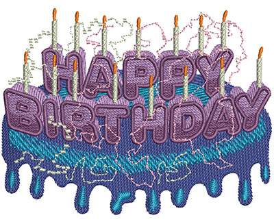 Embroidery Design: Happy Birthday Type Lg 3.99w X 3.05h