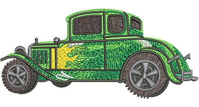 Embroidery Design: Old School Car Lg 4.51w X 2.05h