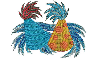 Embroidery Design: Party Hats Lg 3.99w X 3.08h