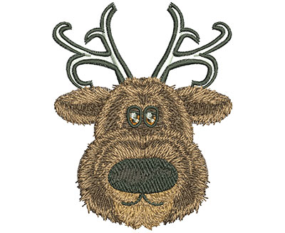 Embroidery Design: Reindeer Head Lg 2.74w X 3.47h