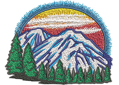 Embroidery Design: Mountains Lg 3.99w X 3.14h