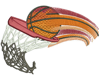 Embroidery Design: Basketball Swoosh Lg 4.43w X 3.11h