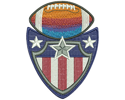 Embroidery Design: Football Shield Crest Lg 2.93w X 3.98h